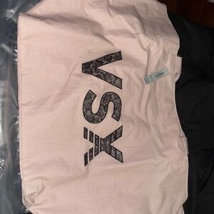 VSX Light Pink Tote with Black Lace-Pattern Logo